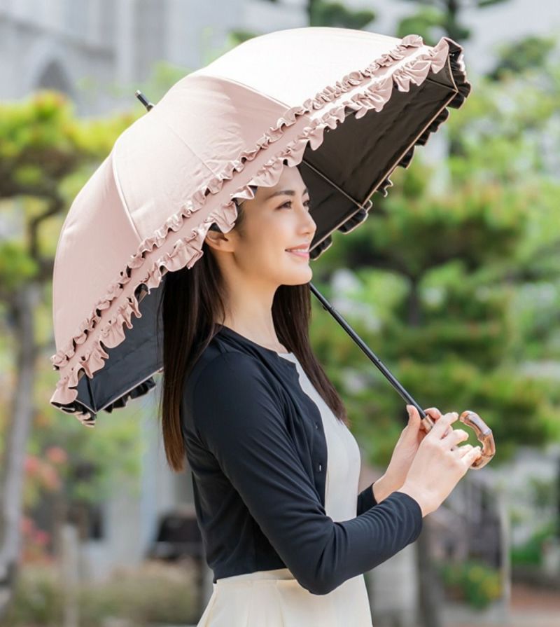 芦屋ロサブラン 日傘 遮光100% 2段折りたたみ日傘 晴雨兼用 シングル ...