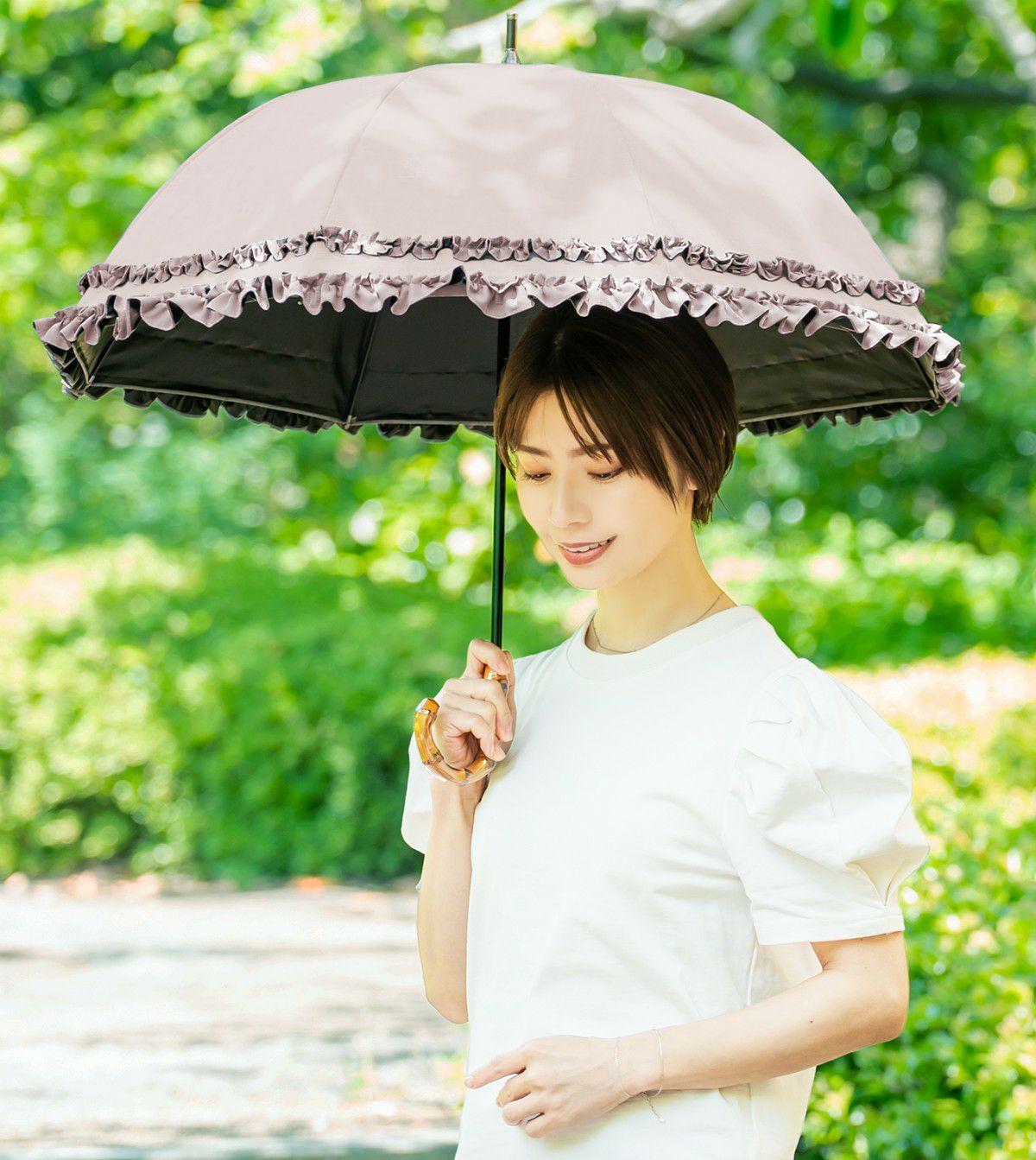 Umbrellareefアンブレラリーフ日傘ドット柄木製布製北欧、暮らしの道具 