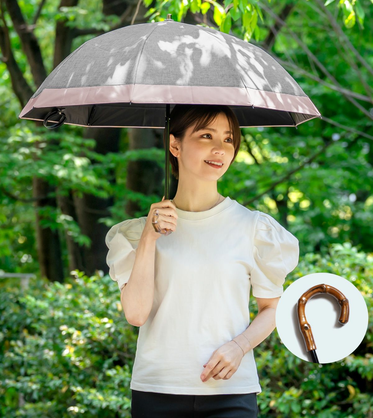 2段折り コンビ ダンガリー 曲がり竹手元 | 芦屋ロサブラン
