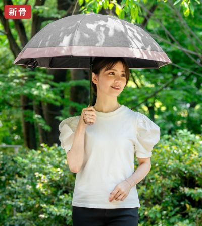 芦屋ロサブラン 100%遮光 ミドルコンビ ダンガリー グレー×ブラック ロサブラン 日傘 完全遮光 折りたたみ uv 晴雨兼用 軽量 2段